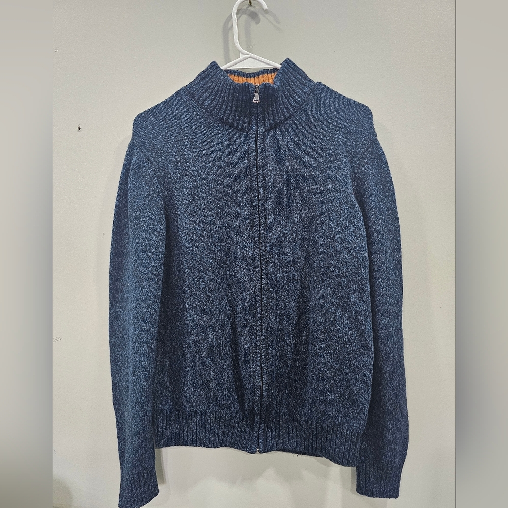 Men's Navy Zip-Up Sweater